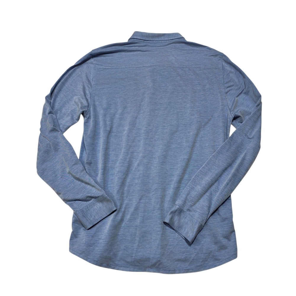 TravisMathew Mens Large Blue Pima Cotton Blend Long Sleeve Button Down Shirt - Picture 2 of 7